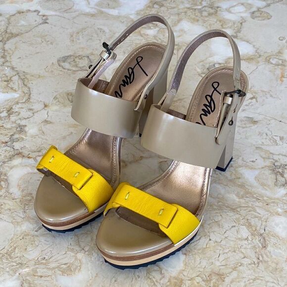 Lanvin Platform Heeled Leather Sandals Made in Italy - Picture 3 of 16